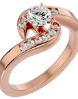 Inel De Logodnă Équité Solitaire din Aur 14k cu Diamante Naturale de 0.65 ct din 14k Aur Roz - Castelo.ro
