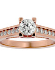 Inel De Logodnă Majesté Solitaire din Aur 14k cu Moissanite de 0.92 ct din 14k Aur Roz - Castelo.ro
