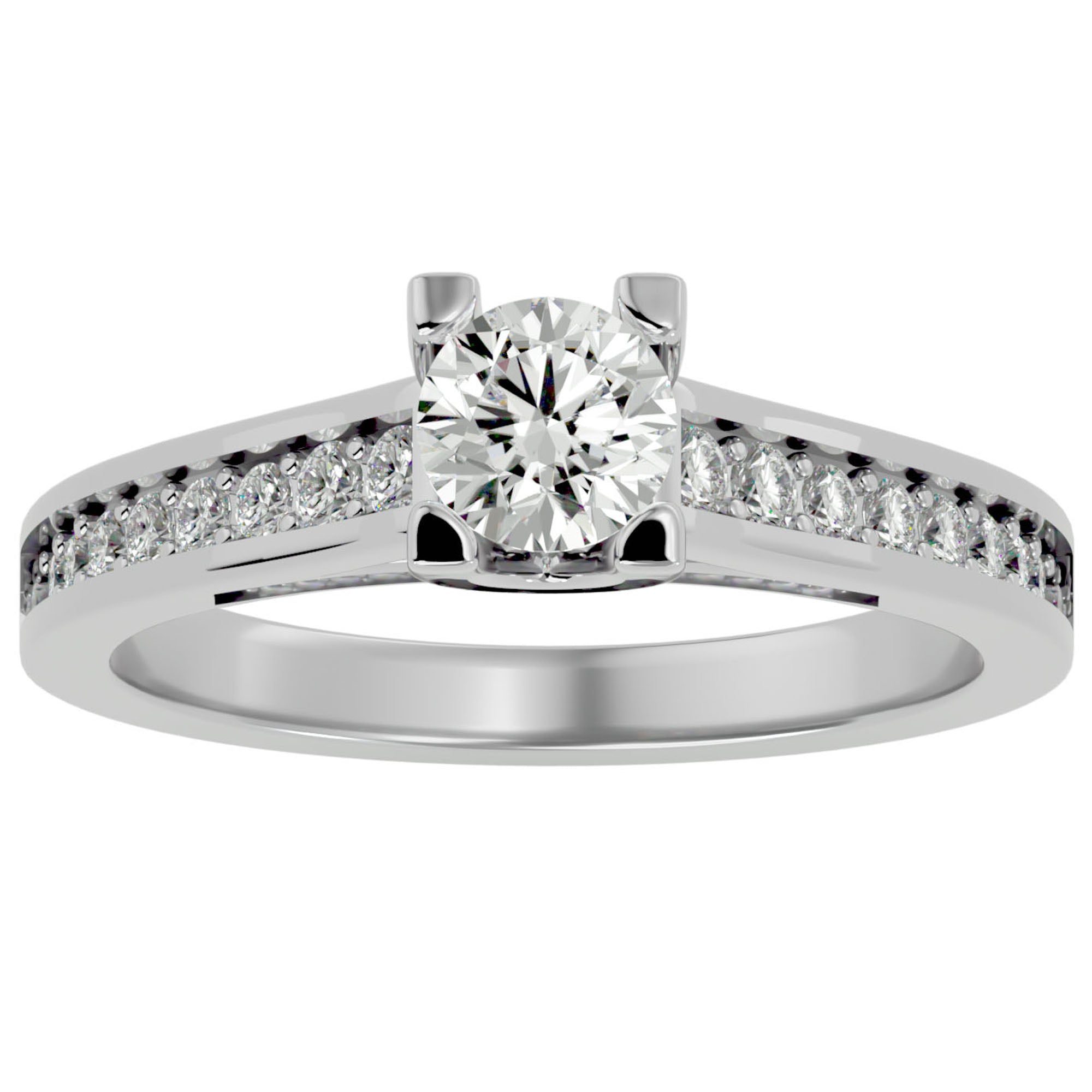 Inel De Logodnă Majesté Solitaire cu Moissanite de 0.92 ct din Platina - Castelo.ro