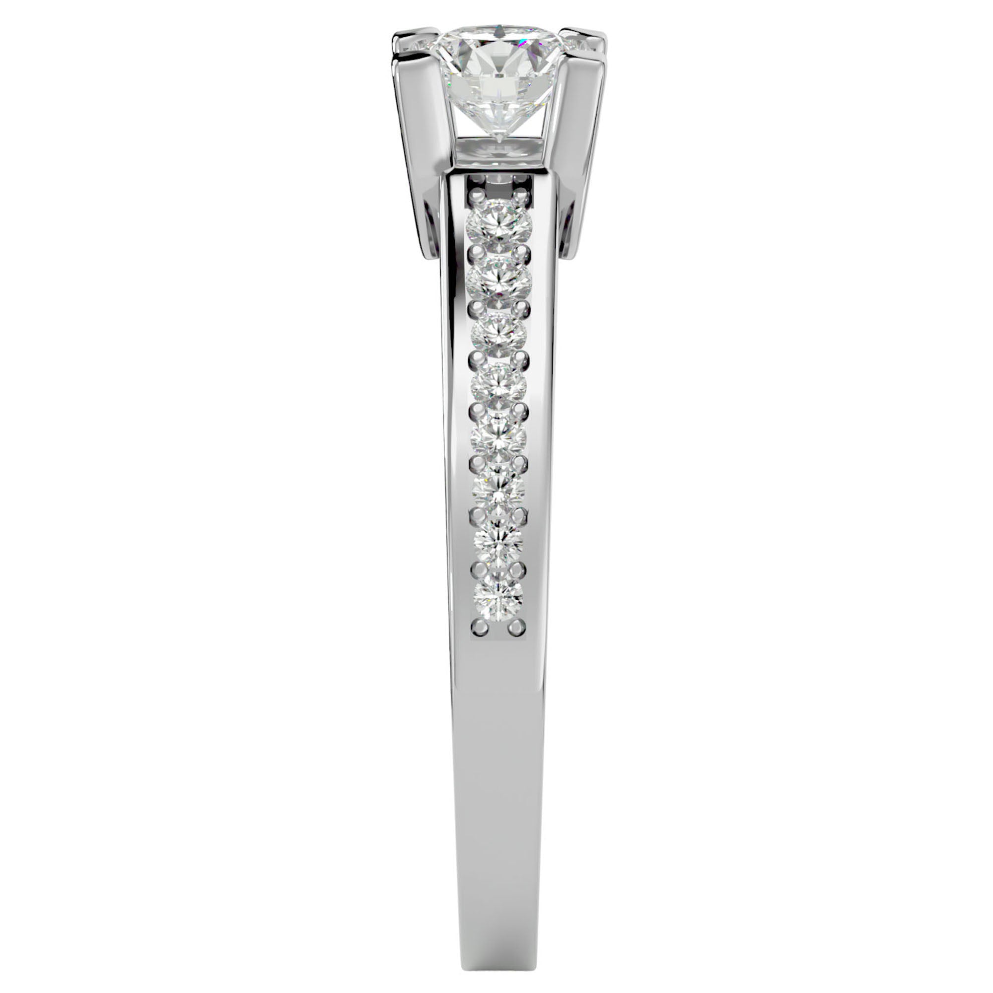 Inel De Logodnă Majesté Solitaire cu Diamante Naturale de 0.92 ct din Platina - Castelo.ro