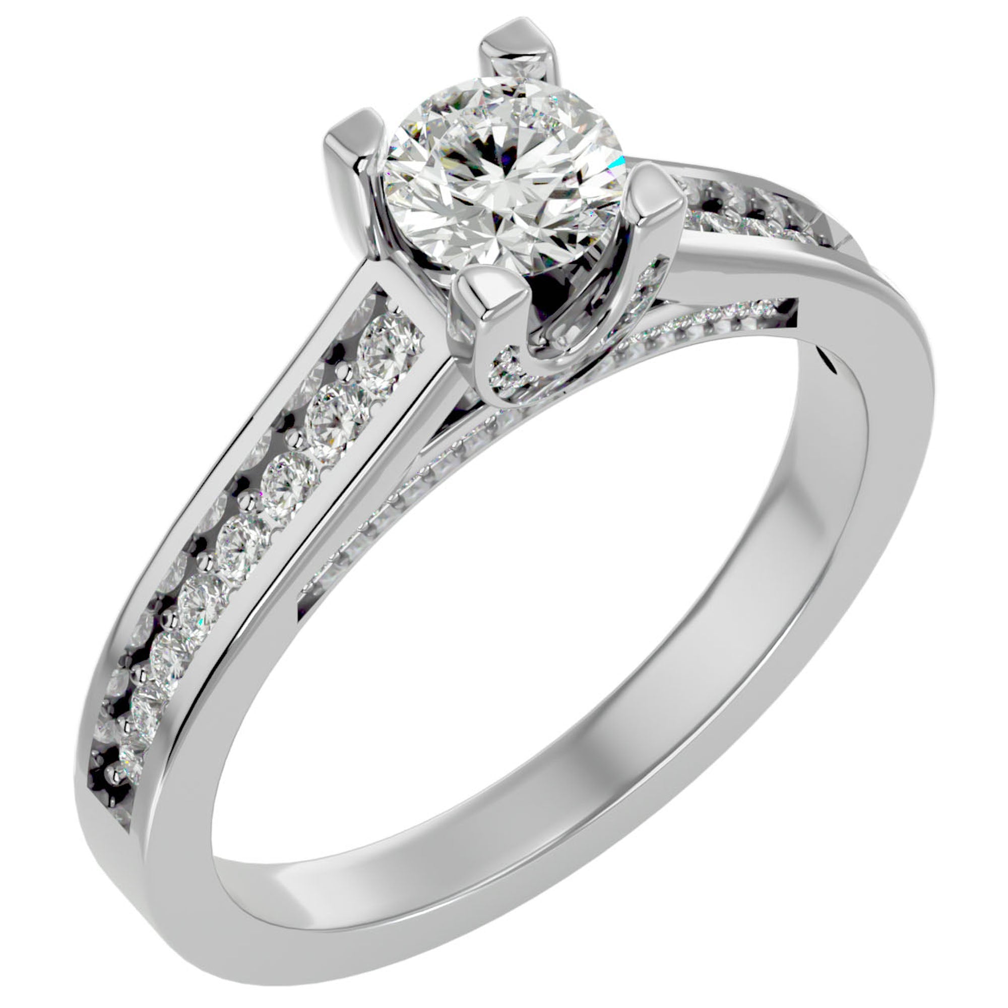 Inel De Logodnă Majesté Solitaire cu Diamante Naturale de 0.92 ct din Platina - Castelo.ro