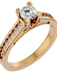 Inel De Logodnă Majesté Solitaire cu Moissanite de 0.92 ct din 18k Aur Galben - Castelo.ro