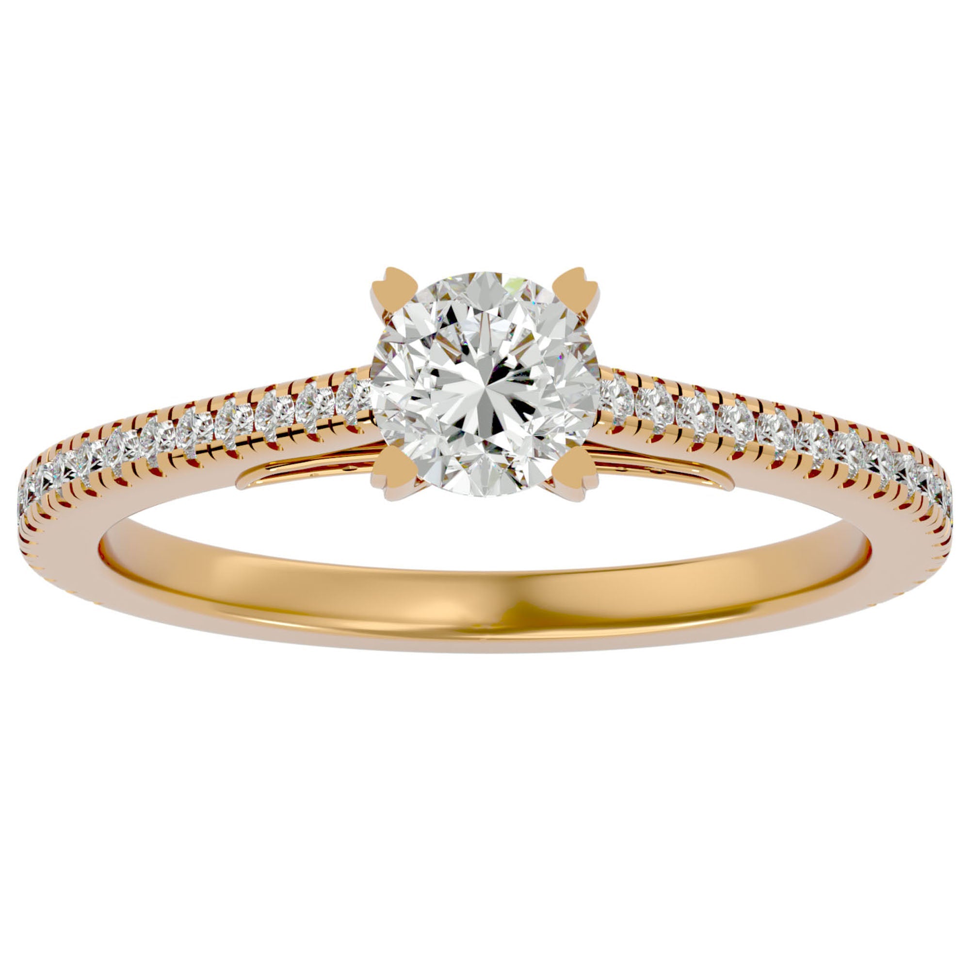 Inel De Logodnă Arya Solitaire din Aur 14k cu Diamante Naturale de 0.80 ct din 14k Aur Galben - Castelo.ro