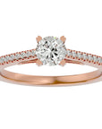 Inel De Logodnă Arya Solitaire din Aur 14k cu Diamante Create în Laborator de 0.80 ct din 14k Aur Roz - Castelo.ro