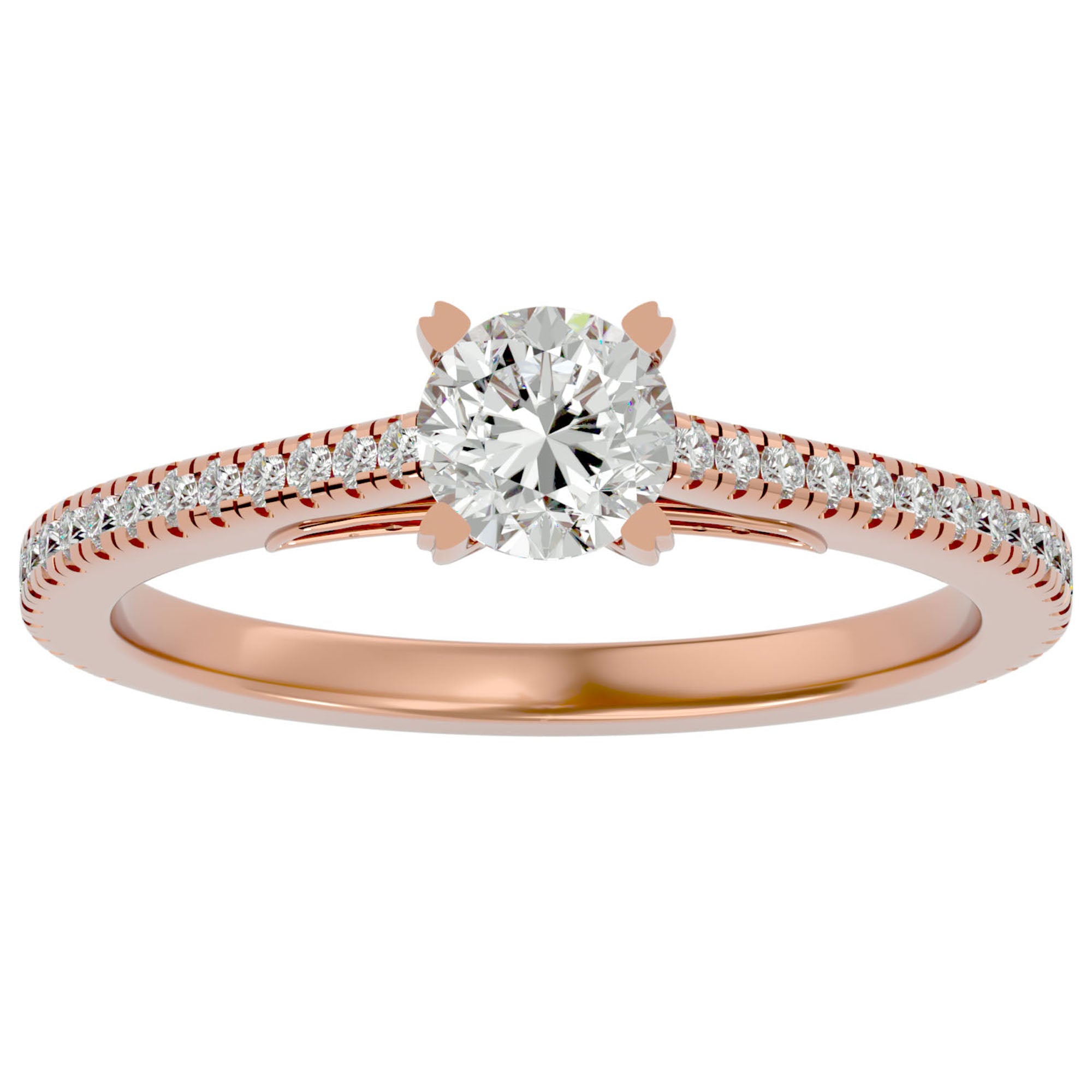 Inel De Logodnă Arya Solitaire din Aur 14k cu Diamante Naturale de 0.80 ct din 14k Aur Roz - Castelo.ro