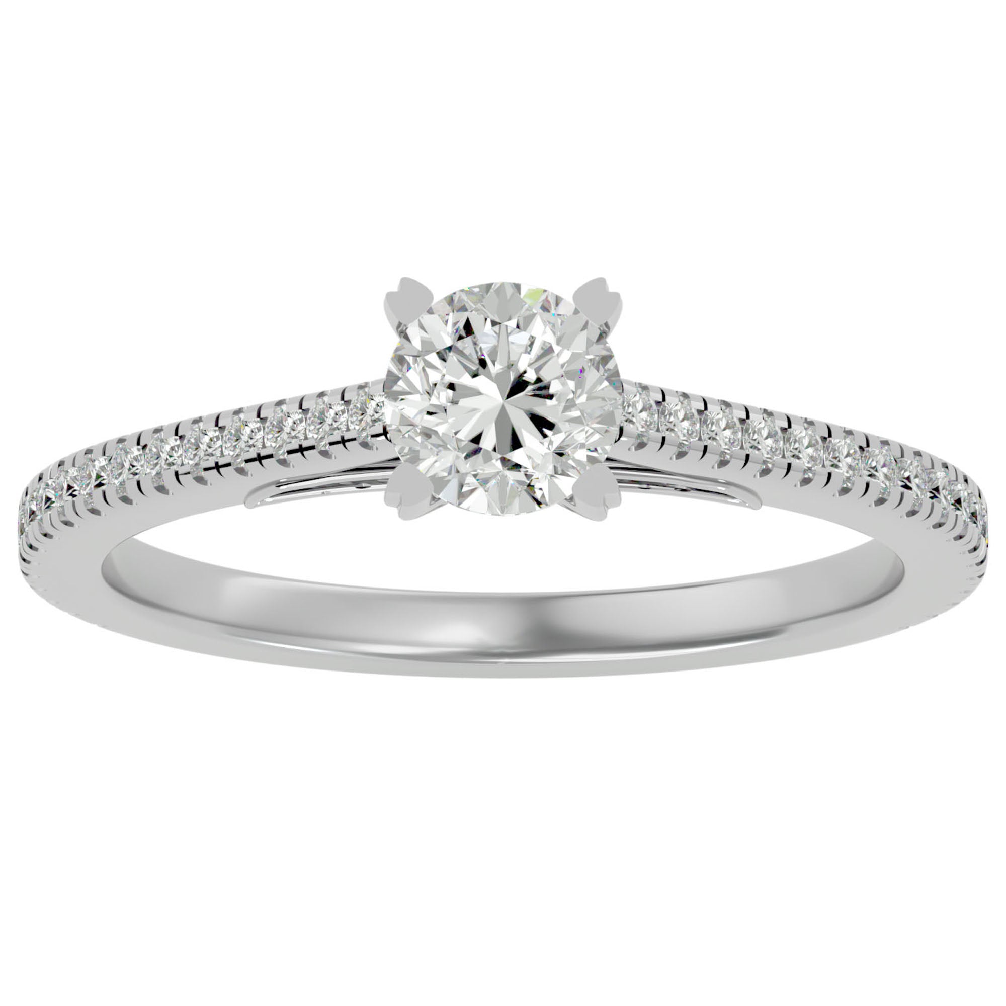 Inel De Logodnă Arya Solitaire din Aur 14k cu Diamante Naturale de 0.80 ct din 14k Aur Alb - Castelo.ro