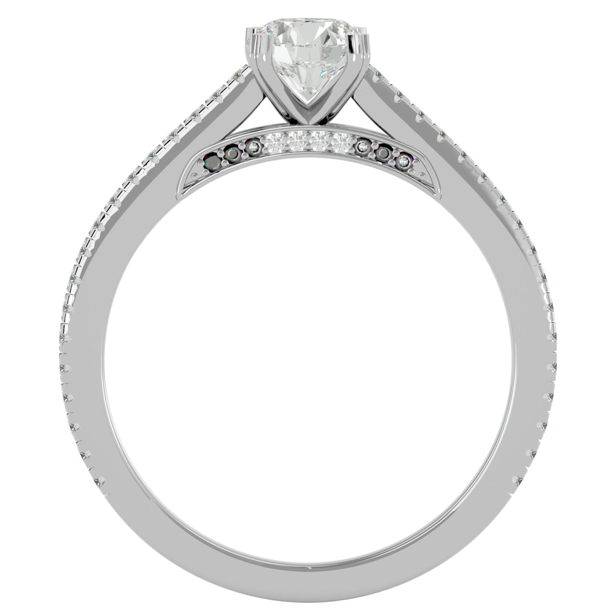 Inel De Logodnă Arya Solitaire din Aur 14k cu Diamante Naturale de 0.80 ct din 14k Aur Alb - Castelo.ro