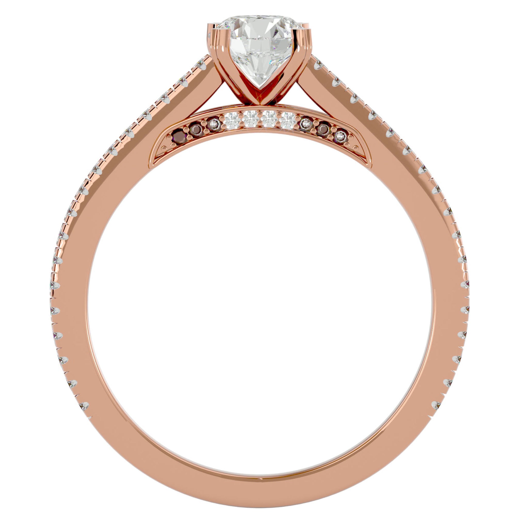 Inel De Logodnă Arya Solitaire din Aur 14k cu Diamante Naturale de 0.80 ct din 14k Aur Roz - Castelo.ro