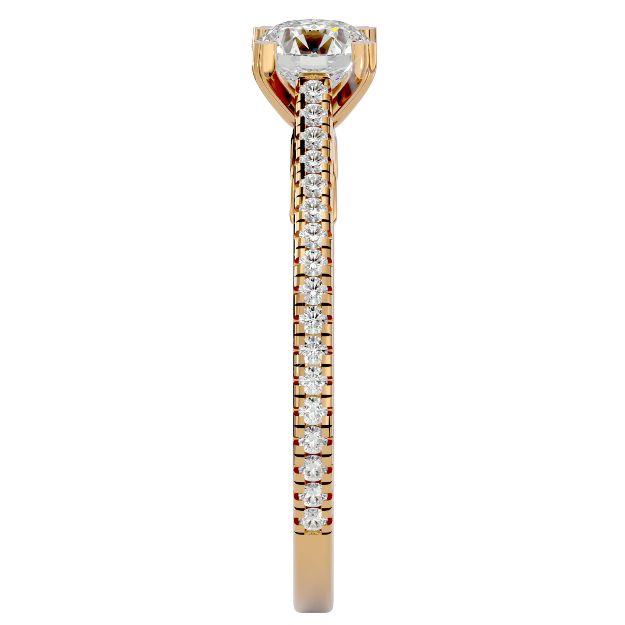 Inel De Logodnă Arya Solitaire din Aur 14k cu Diamante Naturale de 0.80 ct din 14k Aur Galben - Castelo.ro