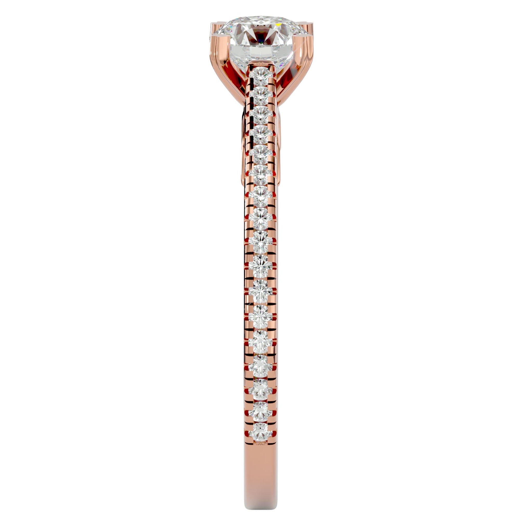 Inel De Logodnă Arya Solitaire din Aur 14k cu Diamante Naturale de 0.80 ct din 14k Aur Roz - Castelo.ro
