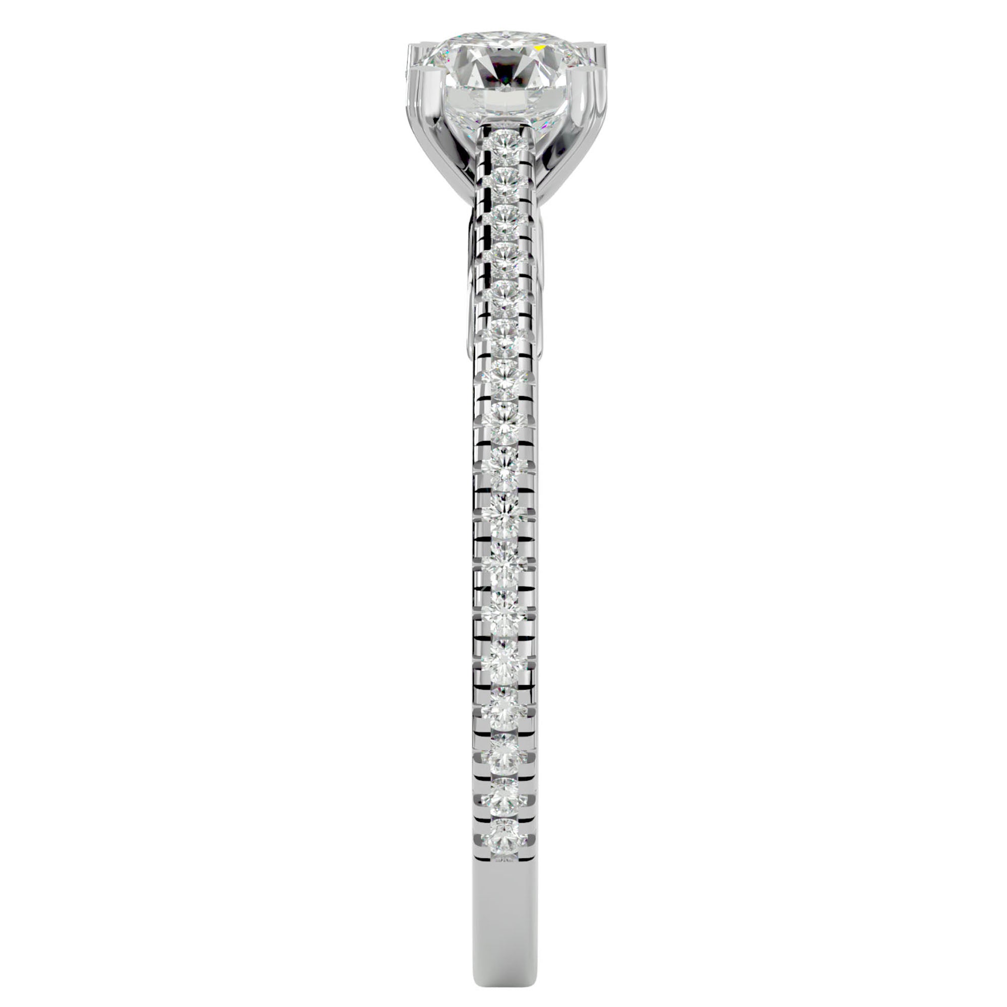 Inel De Logodnă Arya Solitaire din Aur 14k cu Diamante Naturale de 0.80 ct din 14k Aur Alb - Castelo.ro