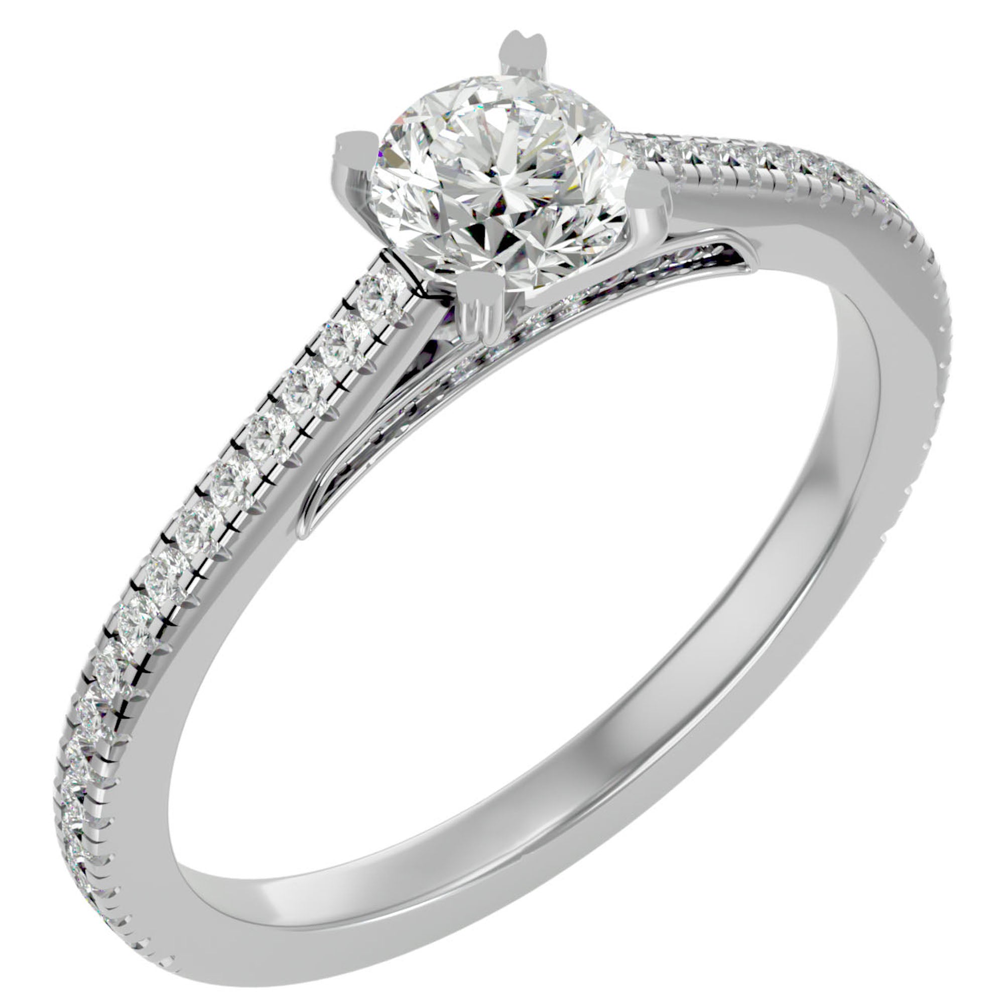 Inel De Logodnă Arya Solitaire cu Diamante Create în Laborator de 0.80 ct din Platina - Castelo.ro