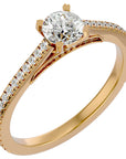 Inel De Logodnă Arya Solitaire cu Moissanite de 0.80 ct din 18k Aur Galben - Castelo.ro