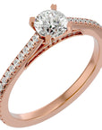 Inel De Logodnă Arya Solitaire din Aur 14k cu Moissanite de 0.80 ct din 14k Aur Roz - Castelo.ro