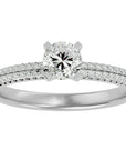 Inel De Logodnă Securité din Aur 14k cu Moissanite de 1.14 ct din 14k Aur Alb - Castelo.ro