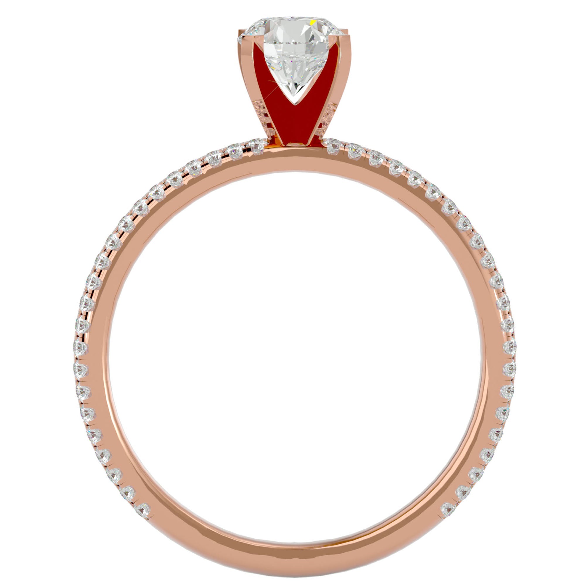 Inel De Logodnă Securité din Aur 14k cu Moissanite de 1.14 ct din 14k Aur Roz - Castelo.ro