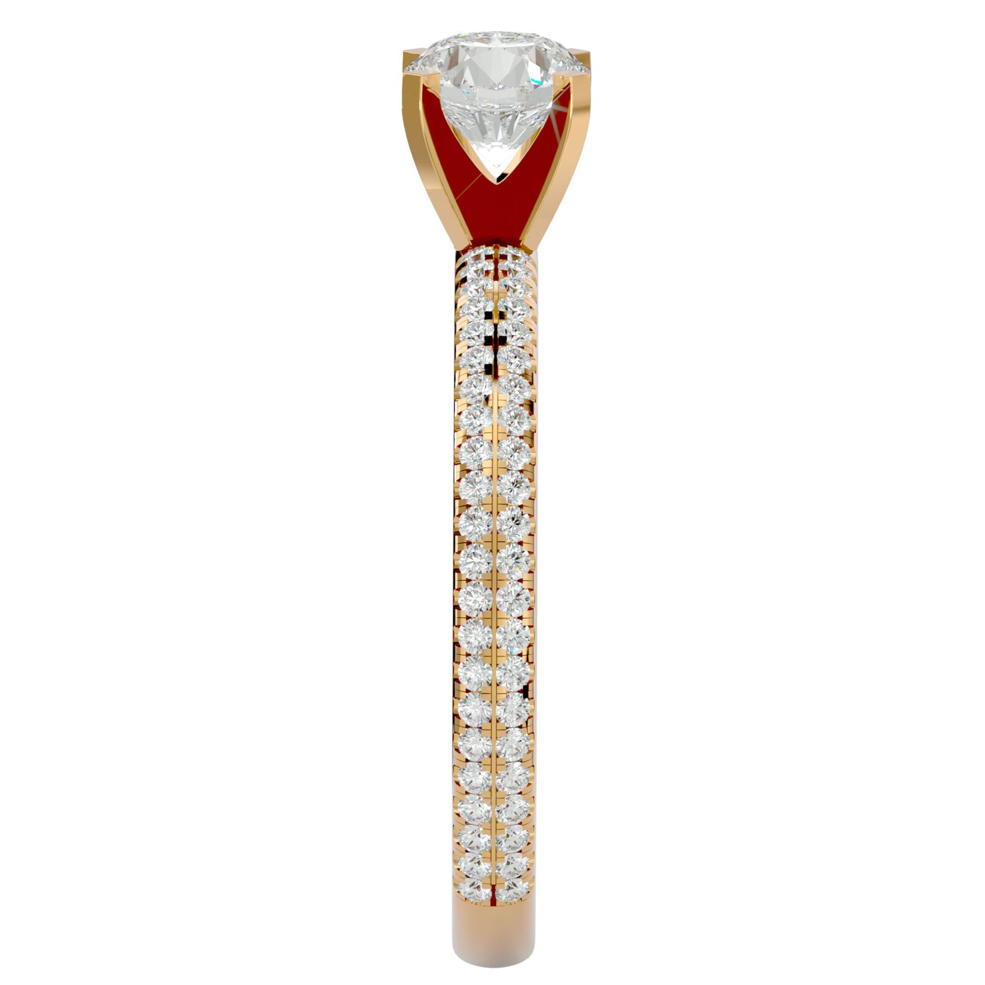 Inel De Logodnă Securité din Aur 14k cu Moissanite de 1.14 ct din 14k Aur Galben - Castelo.ro