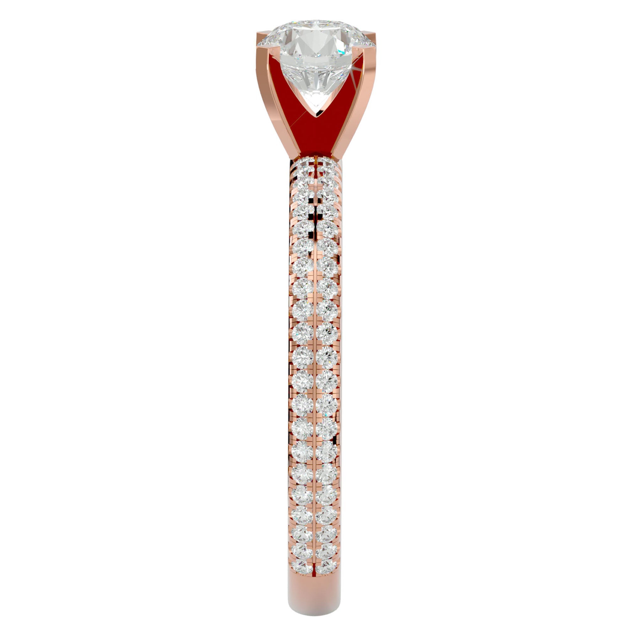 Inel De Logodnă Securité din Aur 14k cu Moissanite de 1.14 ct din 14k Aur Roz - Castelo.ro