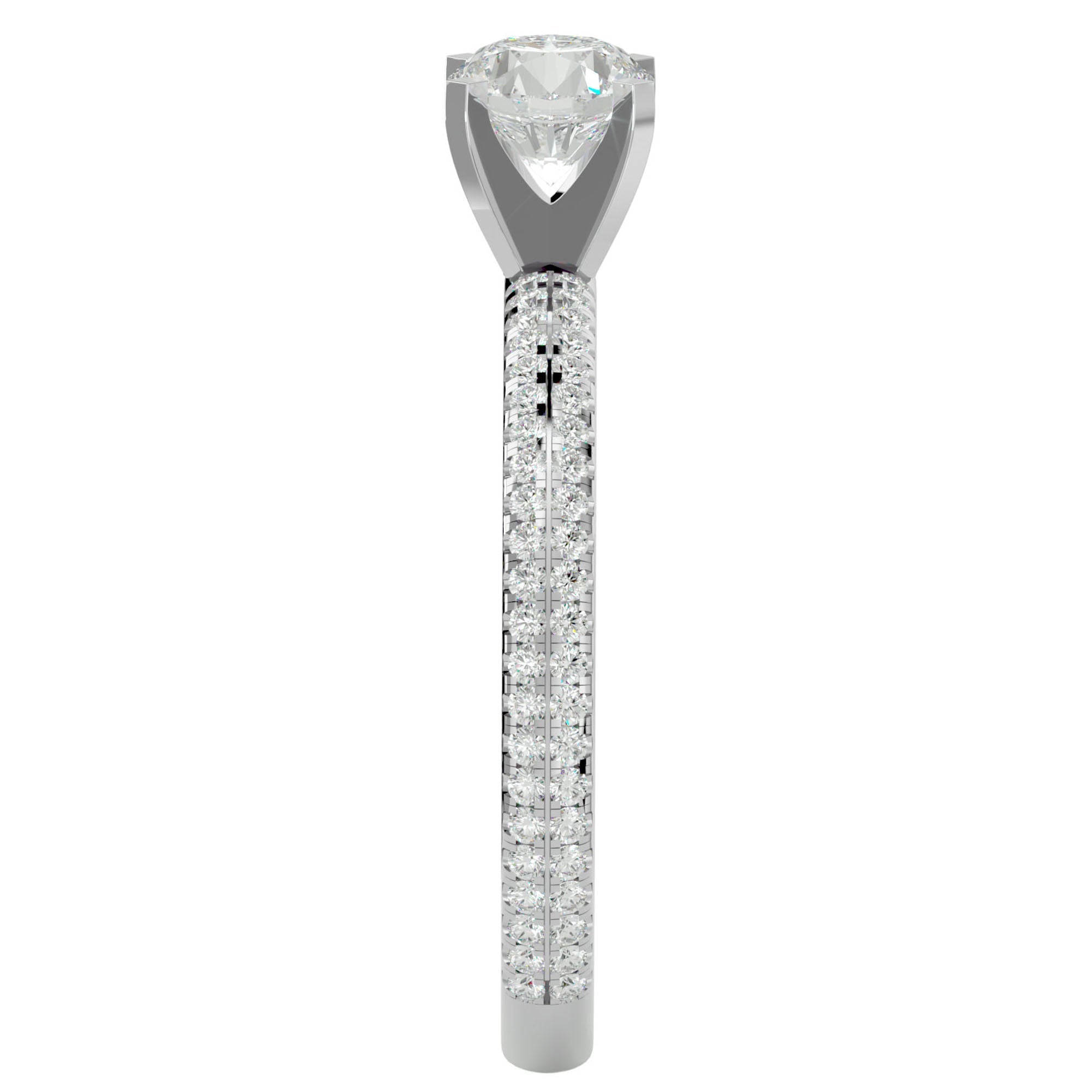 Inel De Logodnă Securité din Aur 14k cu Moissanite de 1.14 ct din 14k Aur Alb - Castelo.ro