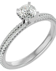 Inel De Logodnă Securité din Aur 14k cu Moissanite de 1.14 ct din 14k Aur Alb - Castelo.ro