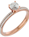 Inel De Logodnă Securité din Aur 14k cu Moissanite de 1.14 ct din 14k Aur Roz - Castelo.ro