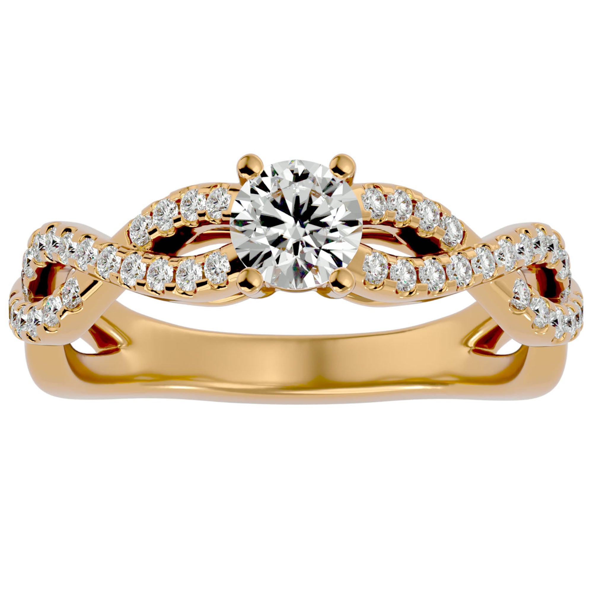 Inel De Logodnă Forever cu Diamante Create în Laborator Solitaire de 0.69 ct din 18k Aur Galben - Castelo.ro