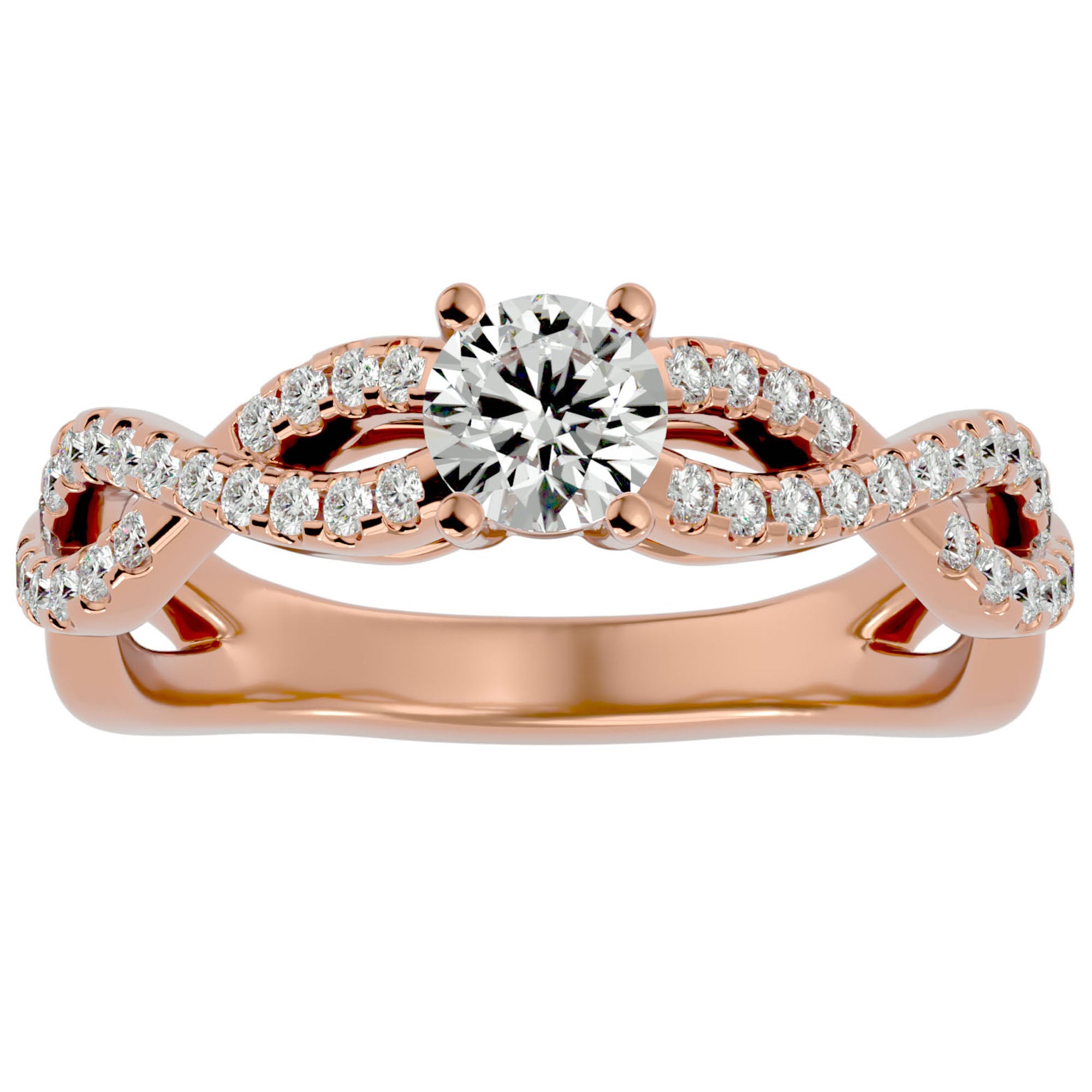 Inel De Logodnă Forever cu Diamante Create în Laborator Solitaire de 0.69 ct din 18k Aur Roz - Castelo.ro