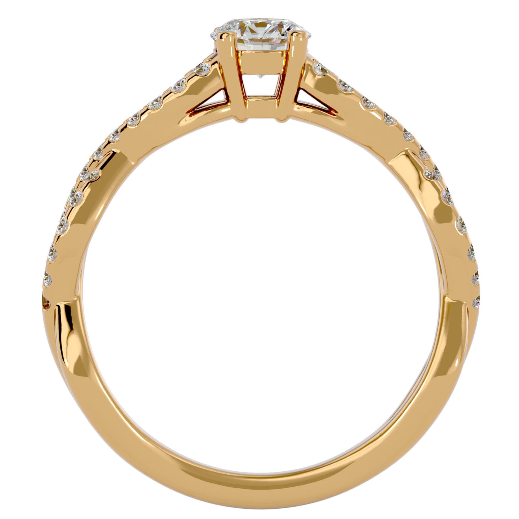 Inel De Logodnă Forever cu Diamante Create în Laborator Solitaire de 0.69 ct din 18k Aur Galben - Castelo.ro
