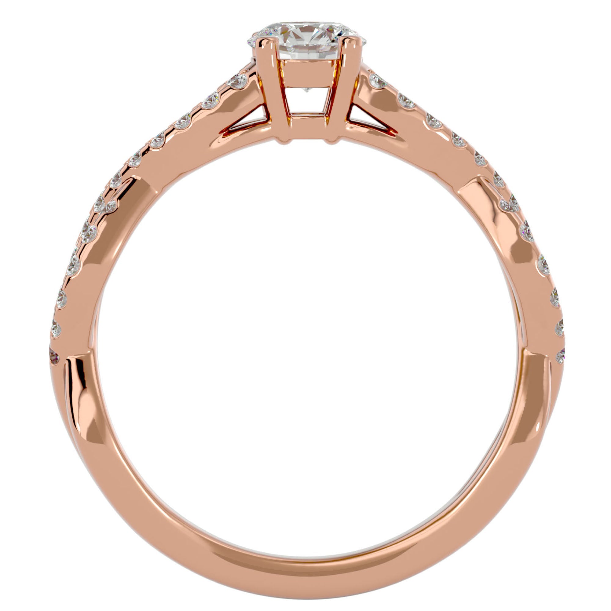 Inel De Logodnă Forever cu Diamante Create în Laborator Solitaire de 0.69 ct din 18k Aur Roz - Castelo.ro