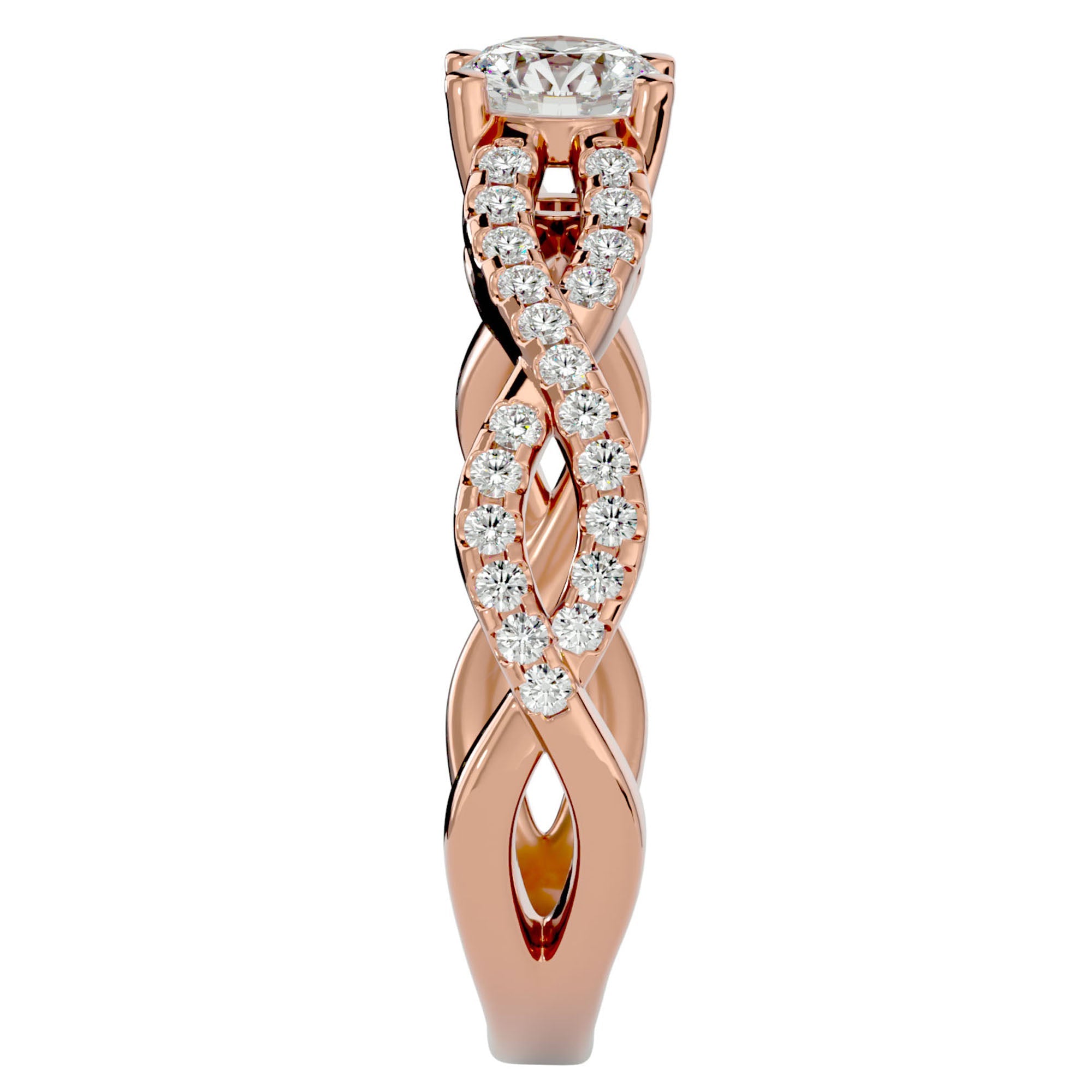 Inel De Logodnă Forever cu Diamante Create în Laborator Solitaire de 0.69 ct din 18k Aur Roz - Castelo.ro