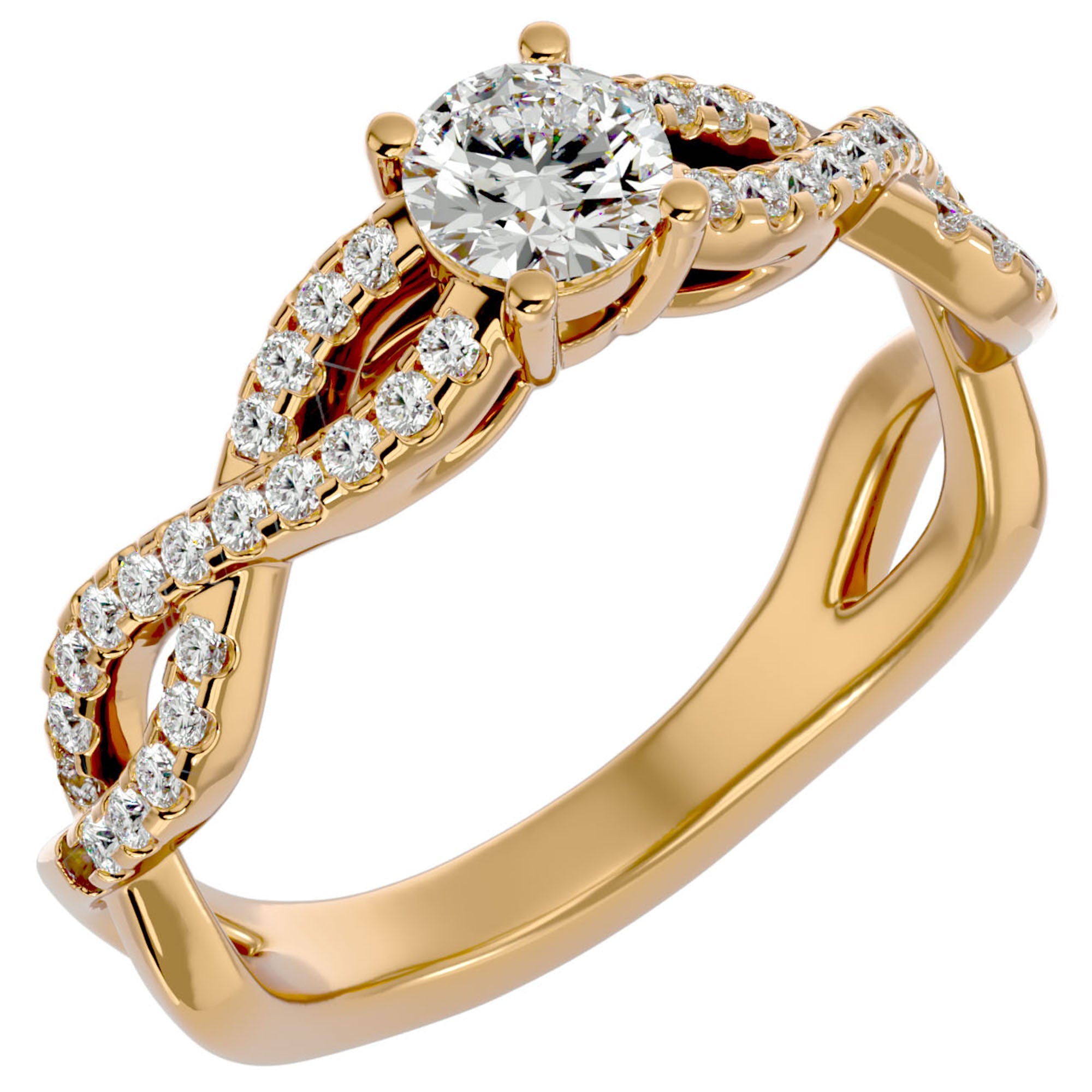 Inel De Logodnă Forever cu Diamante Create în Laborator Solitaire de 0.69 ct din 18k Aur Galben - Castelo.ro