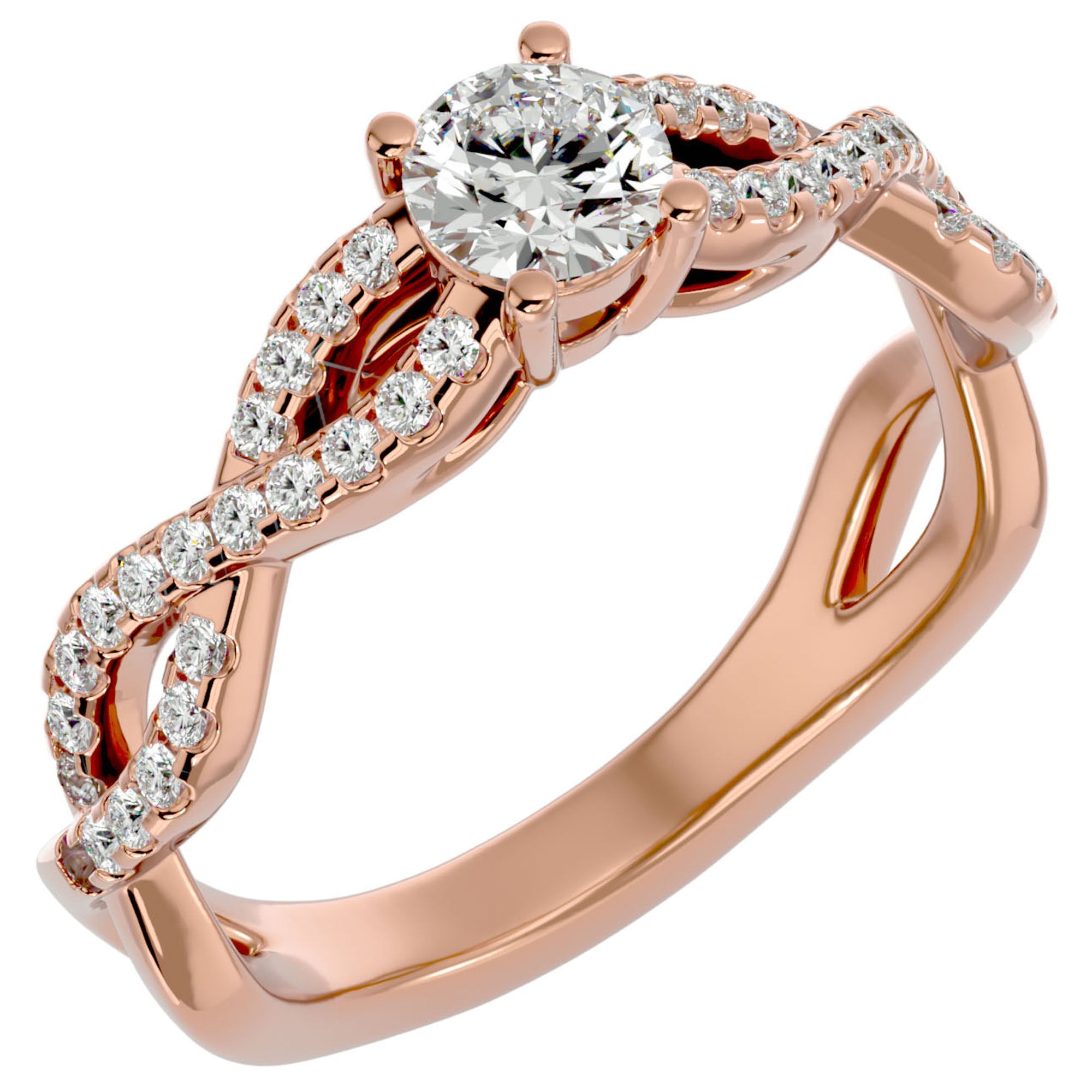Inel De Logodnă Forever cu Diamante Create în Laborator Solitaire de 0.69 ct din 18k Aur Roz - Castelo.ro
