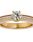 Inel De Logodnă Noblesse Pavé din Aur 14k cu Diamante Naturale de 0.61 ct din 14k Aur Galben - Castelo.ro