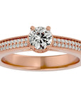 Inel De Logodnă Noblesse Pavé din Aur 14k cu Diamante Naturale de 0.61 ct din 14k Aur Roz - Castelo.ro