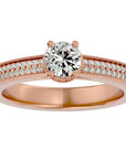 Inel De Logodnă Noblesse Pavé cu Diamante Create în Laborator de 0.61 ct din 18k Aur Roz - Castelo.ro