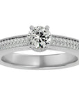 Inel De Logodnă Noblesse Pavé din Aur 14k cu Diamante Naturale de 0.61 ct din 14k Aur Alb - Castelo.ro