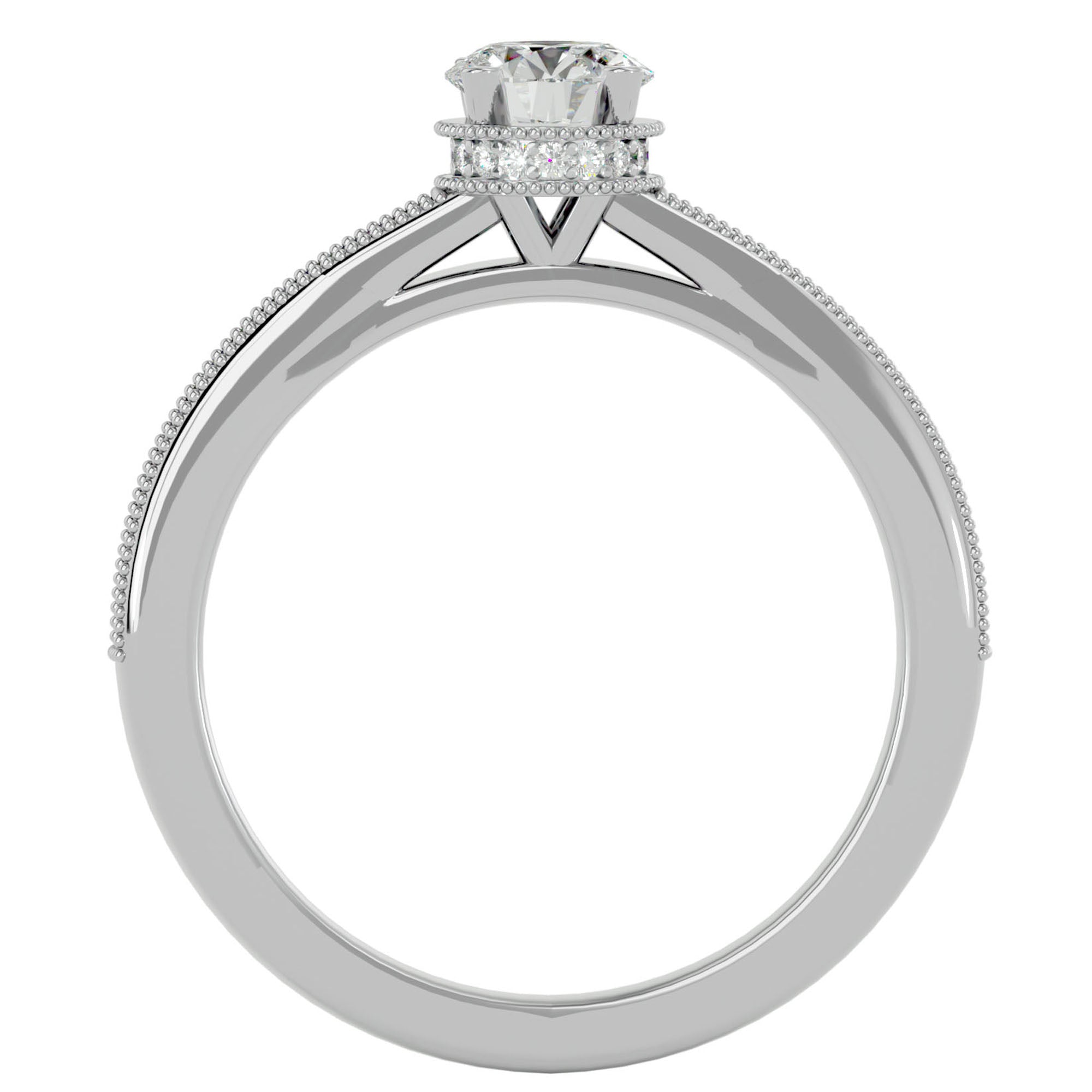 Inel De Logodnă Noblesse Pavé cu Moissanite de 0.61 ct din Platina - Castelo.ro
