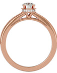 Inel De Logodnă Noblesse Pavé din Aur 14k cu Diamante Naturale de 0.61 ct din 14k Aur Roz - Castelo.ro