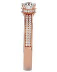 Inel De Logodnă Noblesse Pavé din Aur 14k cu Diamante Naturale de 0.61 ct din 14k Aur Roz - Castelo.ro