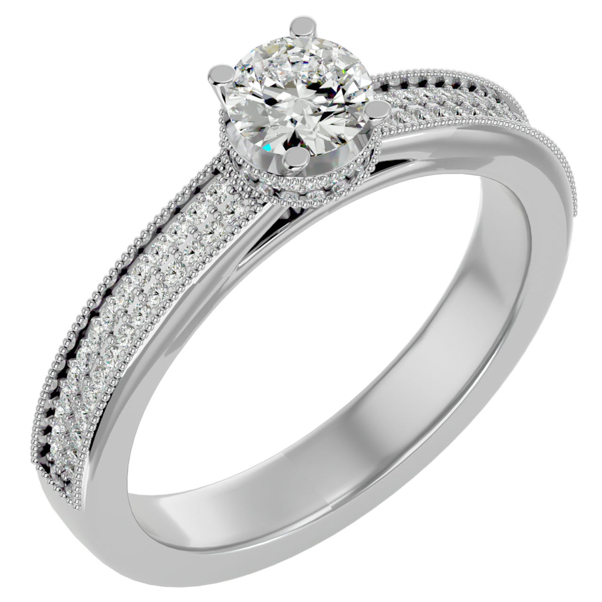Inel De Logodnă Noblesse Pavé cu Diamante Create în Laborator de 0.61 ct din Platina - Castelo.ro