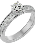 Inel De Logodnă Noblesse Pavé din Aur 14k cu Diamante Naturale de 0.61 ct din 14k Aur Alb - Castelo.ro