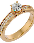Inel De Logodnă Noblesse Pavé din Aur 14k cu Diamante Naturale de 0.61 ct din 14k Aur Galben - Castelo.ro