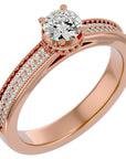 Inel De Logodnă Noblesse Pavé cu Diamante Create în Laborator de 0.61 ct din 18k Aur Roz - Castelo.ro