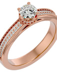 Inel De Logodnă Noblesse Pavé din Aur 14k cu Diamante Naturale de 0.61 ct din 14k Aur Roz - Castelo.ro
