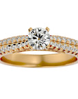 Inel De Logodnă Délicatesse Pavé din Aur 14k cu Diamante Naturale de 1.02 ct din 14k Aur Galben - Castelo.ro