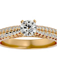 Inel De Logodnă Délicatesse Pavé din Aur 14k cu Moissanite de 1.02 ct din 14k Aur Galben - Castelo.ro