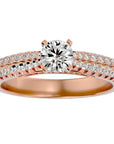 Inel De Logodnă Délicatesse Pavé din Aur 14k cu Moissanite de 1.02 ct din 14k Aur Roz - Castelo.ro