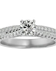 Inel De Logodnă Délicatesse Pavé din Aur 14k cu Moissanite de 1.02 ct din 14k Aur Alb - Castelo.ro