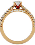 Inel De Logodnă Délicatesse Pavé din Aur 14k cu Moissanite de 1.02 ct din 14k Aur Galben - Castelo.ro