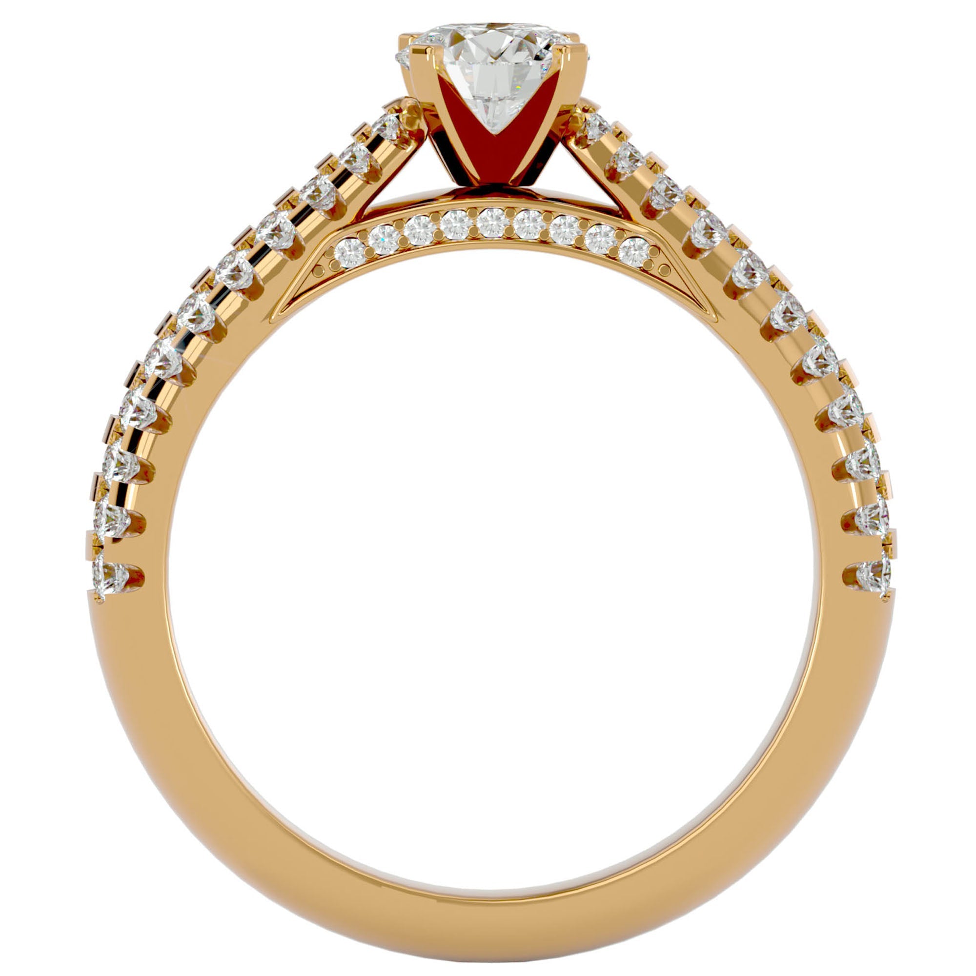 Inel De Logodnă Délicatesse Pavé din Aur 14k cu Diamante Naturale de 1.02 ct din 14k Aur Galben - Castelo.ro